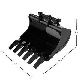 24" Backhoe Bucket for Skid Steer Backhoe Digger Bucket Attachment - 0