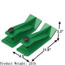 Tractor Bucket Protector, 2pcs Ski Edge Protector, 12" Long Turf Tamer Skid Protector, 4.5" Width, Heavy Duty Steel Bucket Attachment for Snow Leaves Removal, Spreading Gravel, Green-2