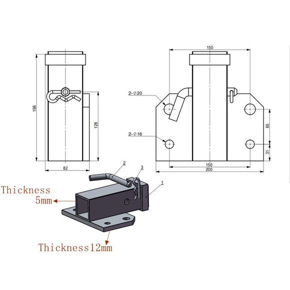 2" Bolt On Receiver Hitch for Transformer Tractor Hitch