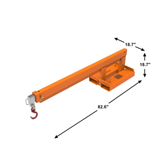 Landy Attachments Forklift Long Mobile Crane Lifting Hoist Jib Boom 5500lb Capacity