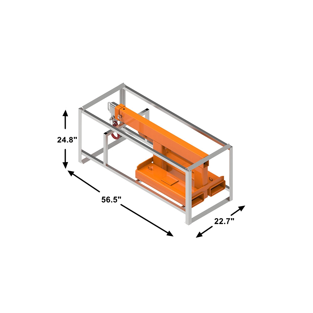 Landy Attachments Forklift Short Mobile Crane Lifting Hoist Jib Boom 5500lb Capacity