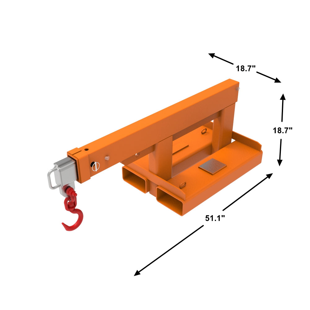 Landy Attachments Forklift Short Mobile Crane Lifting Hoist Jib Boom 5500lb Capacity