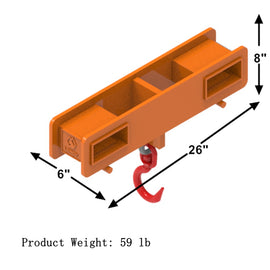 Landy Attachments 4000lbs Capacity Forklift Lifting Hoist Hook, Yellow Forklift Mobile Crane Hook with Heavy Duty Load Hook - 0
