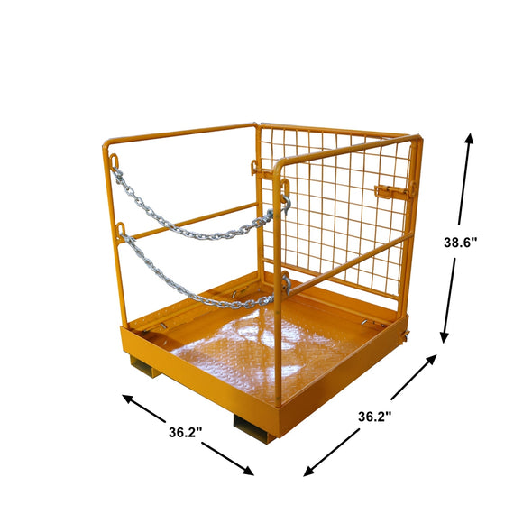 Landy Attachments Forklift Safety Cage 36"x36" Heavy Duty Forklift Man Basket 1150lbs Capacity Forklift Work Platform