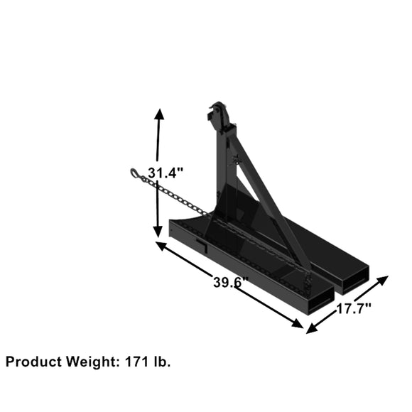Landy Attachments 1500KG Working Load Parrot Beak Single Drum Lifter