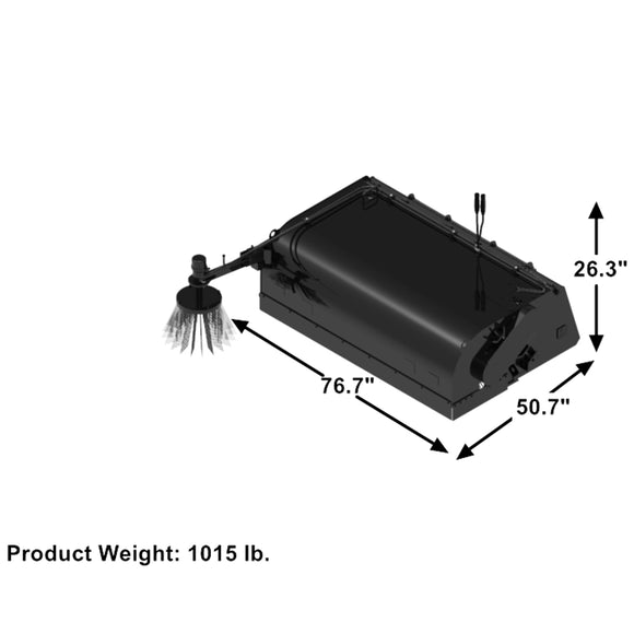 Landy Attachments 72" Skid Steer Pick up Box Broom Sweeper with Edge Brush