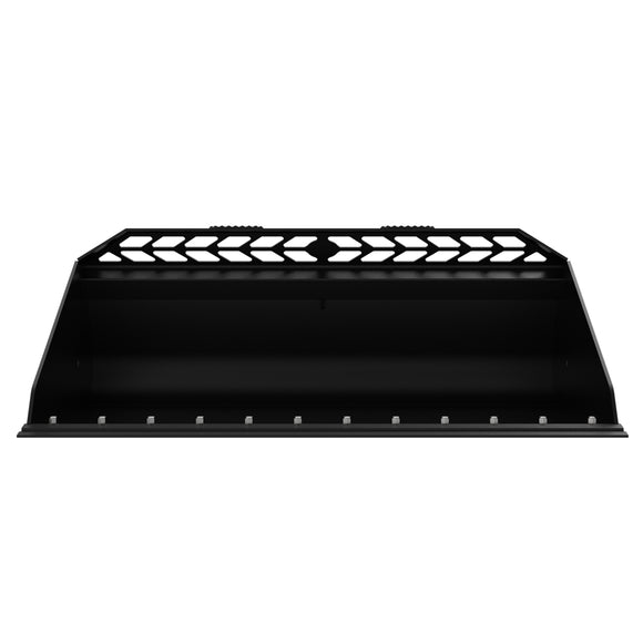 Landy Attachments Heavy-Duty 72” Skid Steer Snow/Mulch Bucket Attachment, Bolt-On Cut Edge, Universal Quick Mount