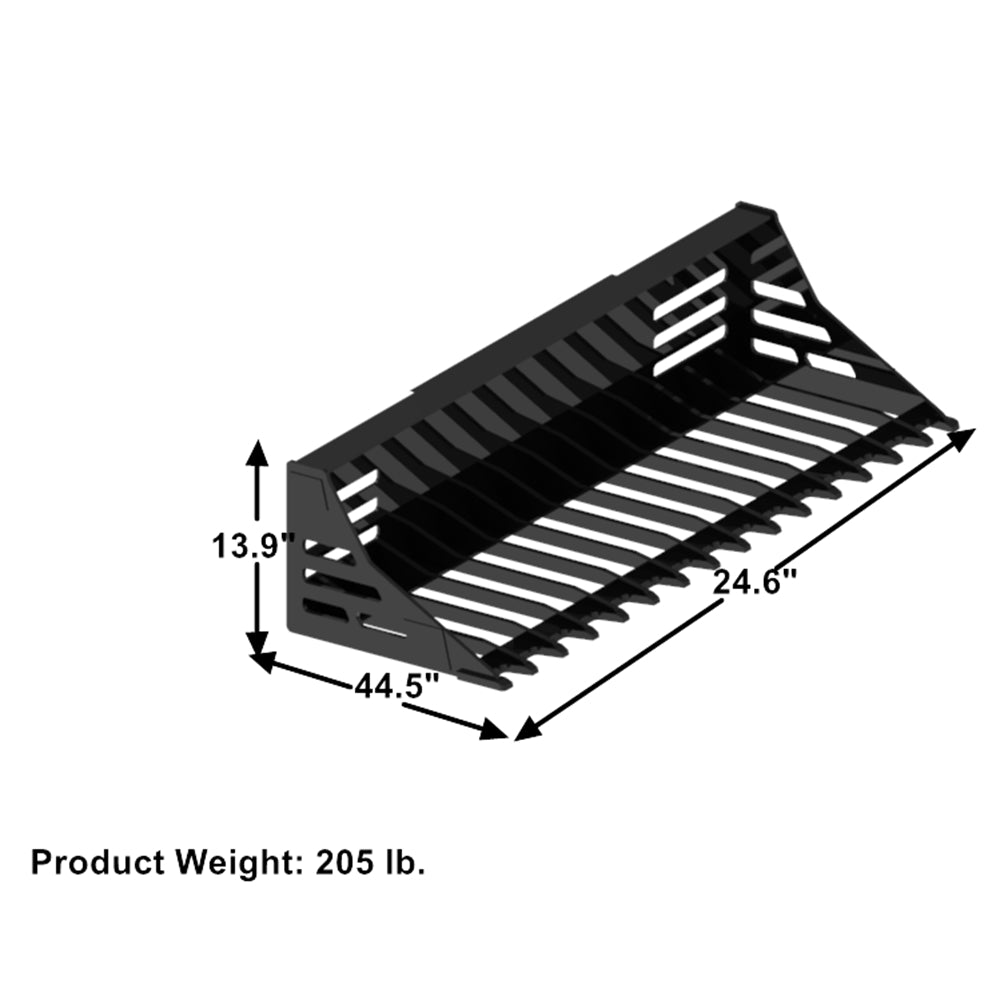 Landy Attachments Skid Steer Mini Track Loader Rock Bucket, Fit Mini Skid Steer Loader