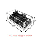 Landy Attachments 84" Rock Grapple Bucket with Teeth for Skid Steer Attachment Quick Attach-5