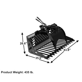 Landy Attachments 44” Small Skid Steer Skeleton Grapple Attachment, 24” Arm Opening, 2000 lb Weight Capacity - 0