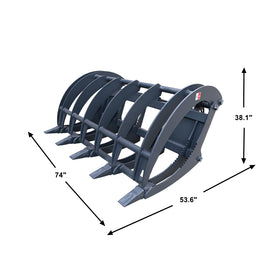 Landy Attachments 72'' Extreme Skid Steer Root Grapple Rake Universal Mount - 0