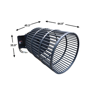 Landy Attachments Skid Steer Rotary Rock Picker Attachment 36" Diameter Drum Model, 64" Barrel Depth, Universal Mount - 0