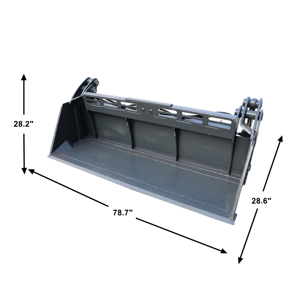Landy Attachments 78" Skid Steer 4 in 1 Combo Multi Purpose Bucket Attachment Quick Tach