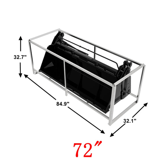 Landy Attachments 72" Skid Steer 4 in 1 Combo Multi Purpose Bucket Attachment Quick Tach