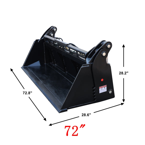 Landy Attachments 72" Skid Steer 4 in 1 Combo Multi Purpose Bucket Attachment Quick Tach