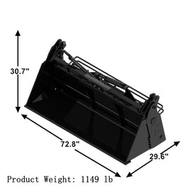 Landy Attachments Tilting Skid Steer Attachments 72" 4IN1 Combo Bucket with Cutting Edge Quick Attach, Universal Mount - 0