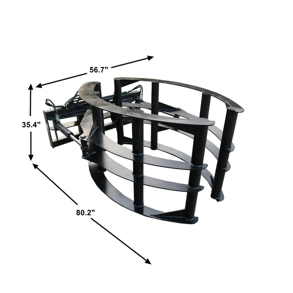 Landy Attachments Skid Steer Round Hay Bale Grapple Attachment