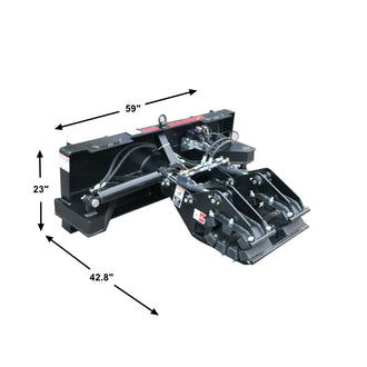 Landy Attachments Skid Steer Double Cylinder Hydraulic Pole Setter Pole Claw Attachment Rotating - 0