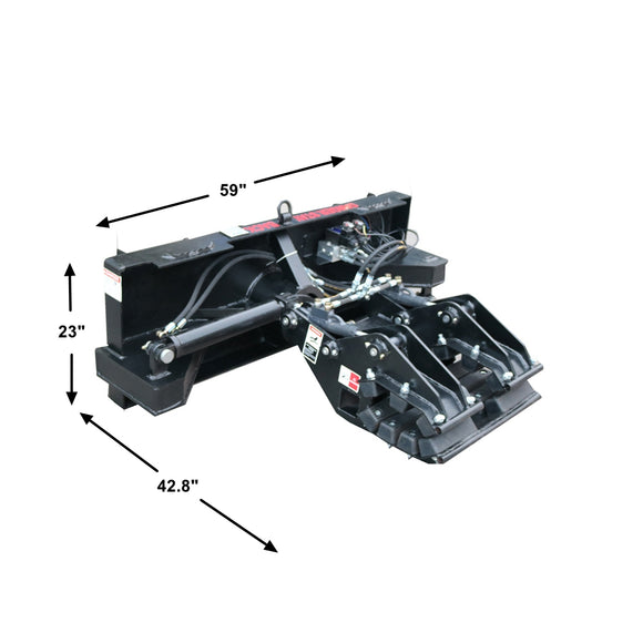 Landy Attachments Skid Steer Double Cylinder Hydraulic Pole Setter Pole Claw Attachment Rotating