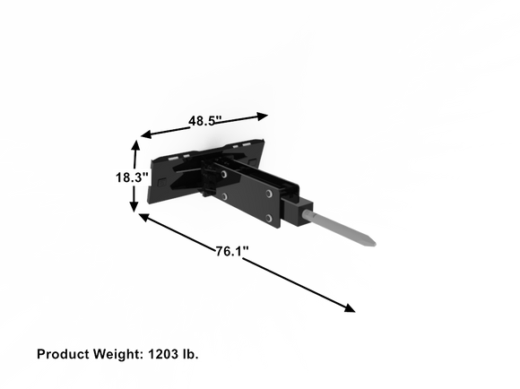 Landy Attachments Skid Steer Hydraulic Breaking Hammer For Easy Aattachment and Release to Most Makes and Models, 2” Moil Point Chisel, 350 J Impact Energy, Universal Mount Plate