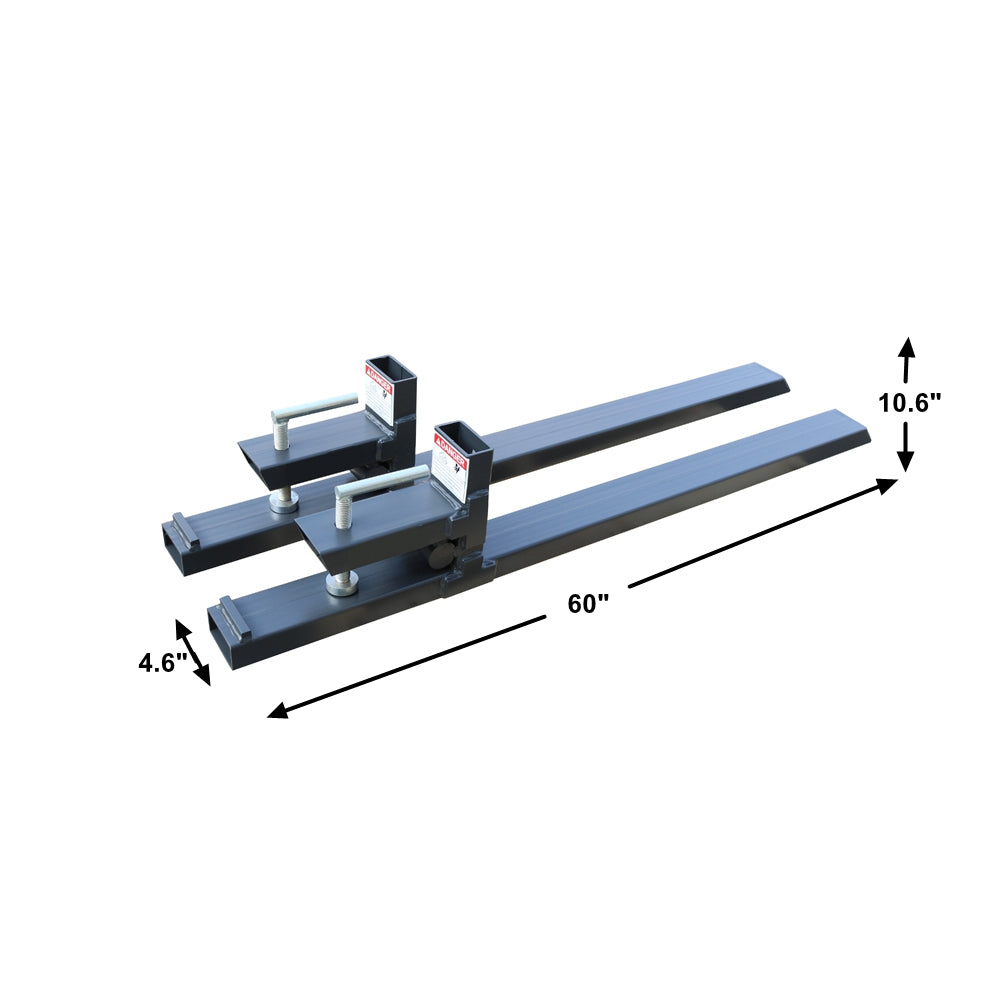 Landy Attachments 60" Clamp on Pallet Forks for Tractor Skid Steer Loader