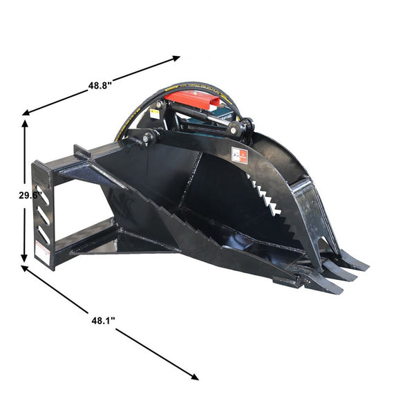 Landy Attachments Skid Steer Extreme Duty Stump Bucket Grapple Attachments for Uprooting Tree Stumps, Fit Universal Mount Plate