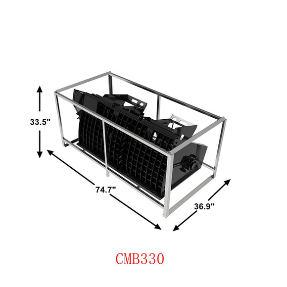 Landy Attachments 330Lt Volume Skid Steer Concrete Mixer Bucket Attachment, Universal Quick tach Mount Plate