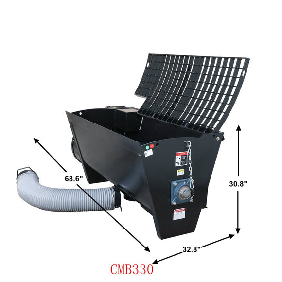 Landy Attachments 330Lt Volume Skid Steer Concrete Mixer Bucket Attachment, Universal Quick tach Mount Plate