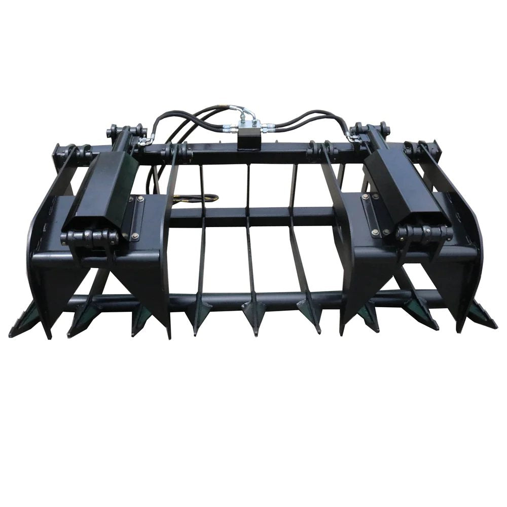 Landy Attachments 72'' Skid Steer Root Rake Grapple Bucket Attachments Front End Loader, Skid Steer Quick Attach Mount