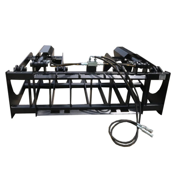 Landy Attachments 72'' Skid Steer Root Rake Grapple Bucket Attachments Front End Loader, Skid Steer Quick Attach Mount