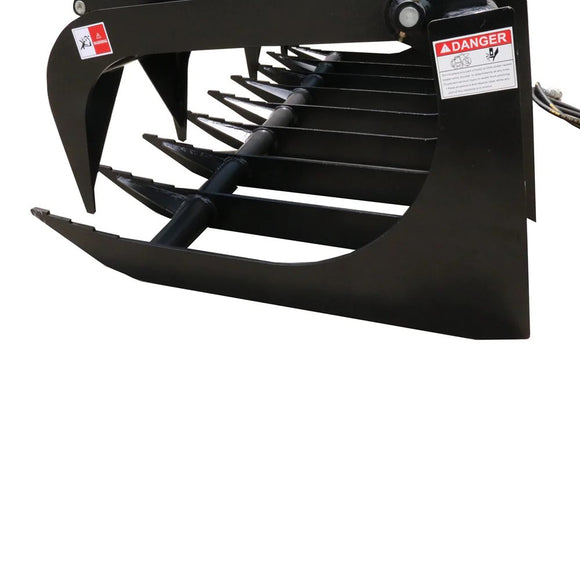 Landy Attachments 72'' Skid Steer Root Rake Grapple Bucket Attachments Front End Loader, Skid Steer Quick Attach Mount