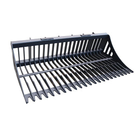 Landy Attachments 72" Skid Steer Skeleton Rock Bucket with Reinforced Front Cutting Edge and High Grade Flat Bar - 0