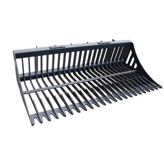 Landy Attachments 72" Skid Steer Skeleton Rock Bucket with Reinforced Front Cutting Edge and High Grade Flat Bar - 0