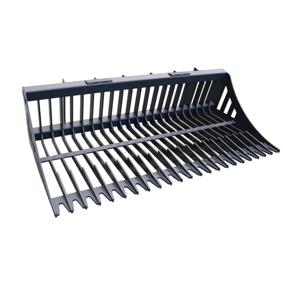 Landy Attachments 72" Skid Steer Skeleton Rock Bucket with Reinforced Front Cutting Edge and High Grade Flat Bar