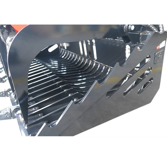 Landy Attachments 82" Skeleton Rock Grapple Bucket with Teeth for Skid Steer Attachment Quick Attach