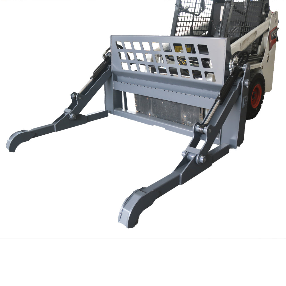 Landy Attachments Skid Steer Two-Cylinder Pipe Pallet Fork Grapple