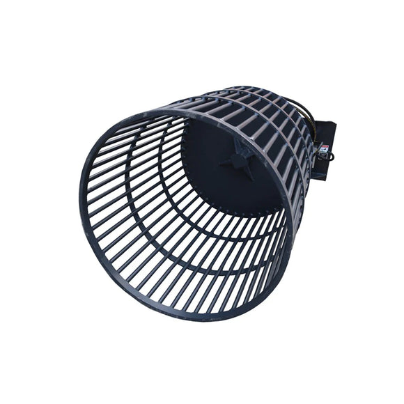 Landy Attachments Skid Steer Rotary Rock Picker Attachment 30" Diameter Drum Model, 55" Barrel Depth, Universal Mount