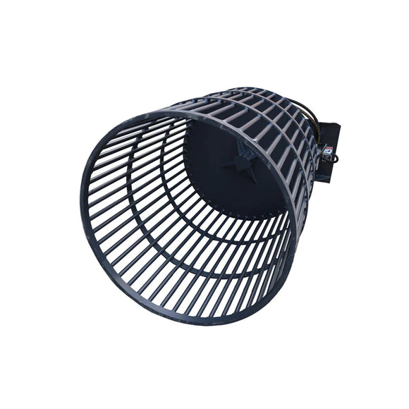 Landy Attachments Skid Steer Rotary Rock Picker Attachment 36" Diameter Drum Model, 64" Barrel Depth, Universal Mount