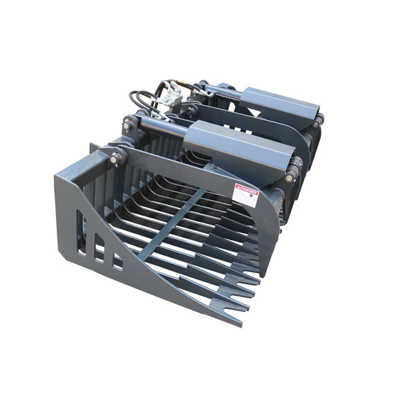 Landy Attachments 84" Rock Grapple Bucket with Teeth for Skid Steer Attachment Quick Attach