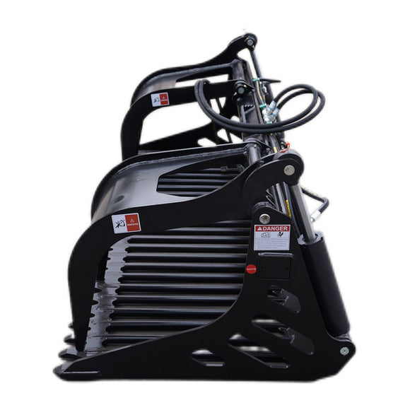 Landy Attachments 74" Rod Rock Grapple Bucket for Skid Steer Attachment Quick Attach