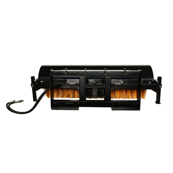 Landy Attachments 72" Skid Steer Hydraulic Rotary Angle Broom Sweeper, Standard Flow, Bi-Directional, 22” Brush Diameter