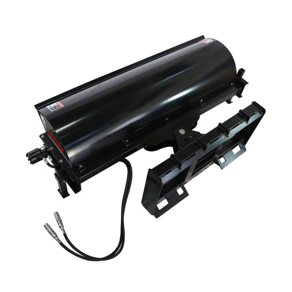 Landy Attachments 72" Skid Steer Hydraulic Rotary Angle Broom Sweeper, Standard Flow, Bi-Directional, 22” Brush Diameter