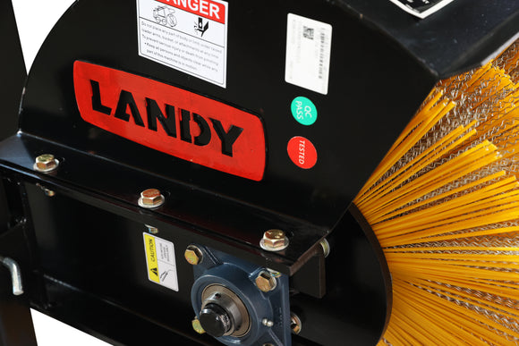 Landy Attachments 72" Skid Steer Hydraulic Rotary Angle Broom Sweeper, Standard Flow, Bi-Directional, 22” Brush Diameter