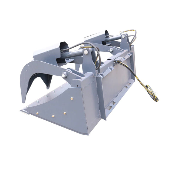 Landy Attachments Skid Steer 78" Industrial Grapple Bucket Attachment with Two-Cylinder