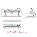 Landy Attachments Tilting Skid Steer Attachments 68" 4IN1 Combo Bucket with Cutting Edge Quick Attach, Universal Mount-5