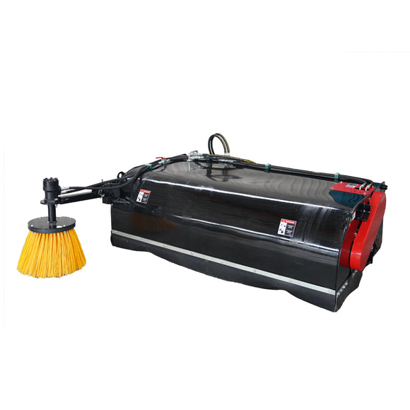 Landy Attachments 72" Skid Steer Pick up Box Broom Sweeper with Edge Brush
