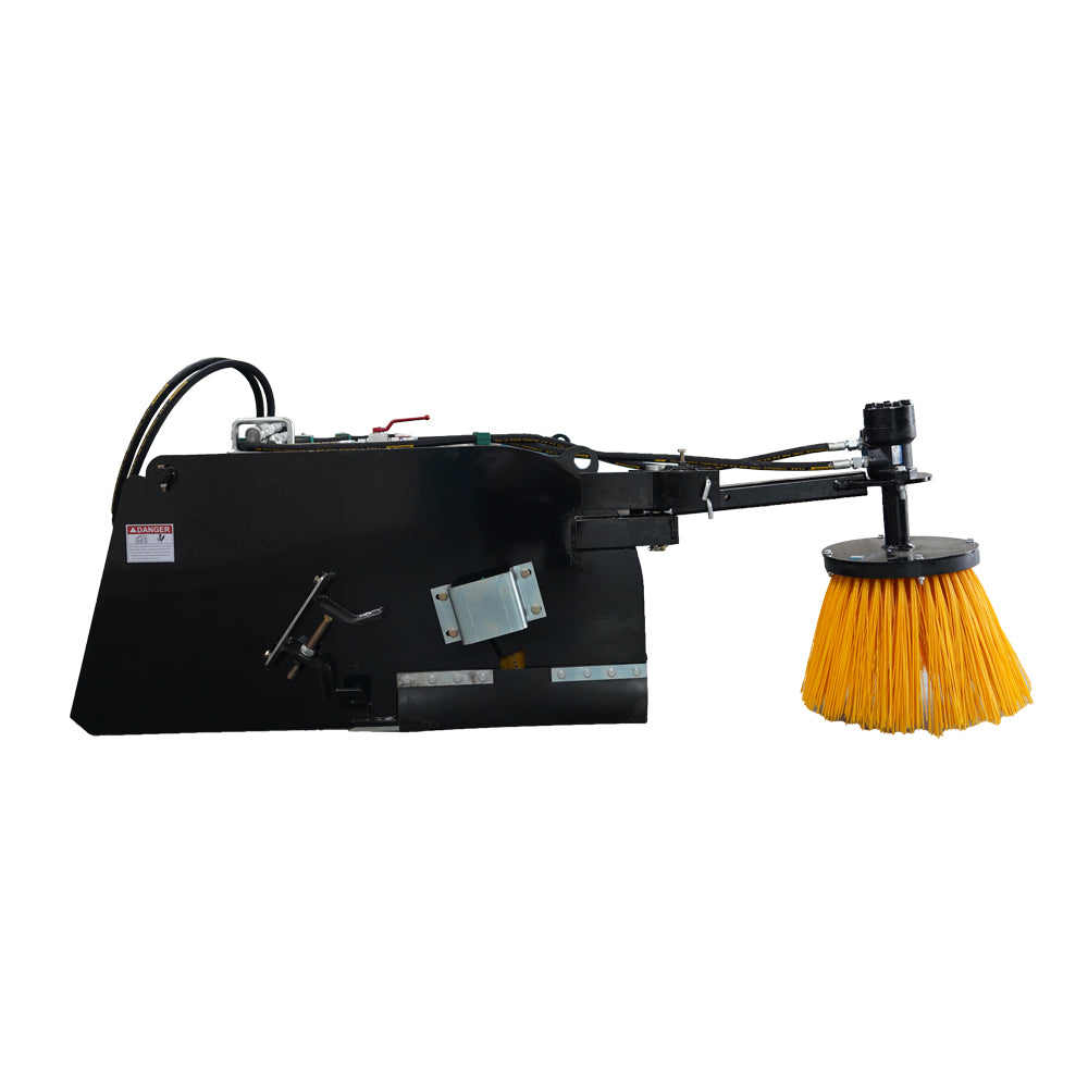 Landy Attachments 72" Skid Steer Pick up Box Broom Sweeper with Edge Brush