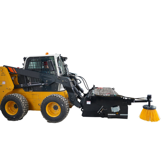 Landy Attachments 72" Skid Steer Pick up Box Broom Sweeper with Edge Brush
