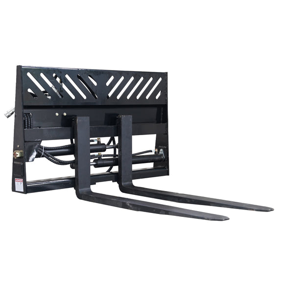 Landy Attachments Skid Steer Hydraulic Positioning Pallet Forks 2000kg Load Capacity