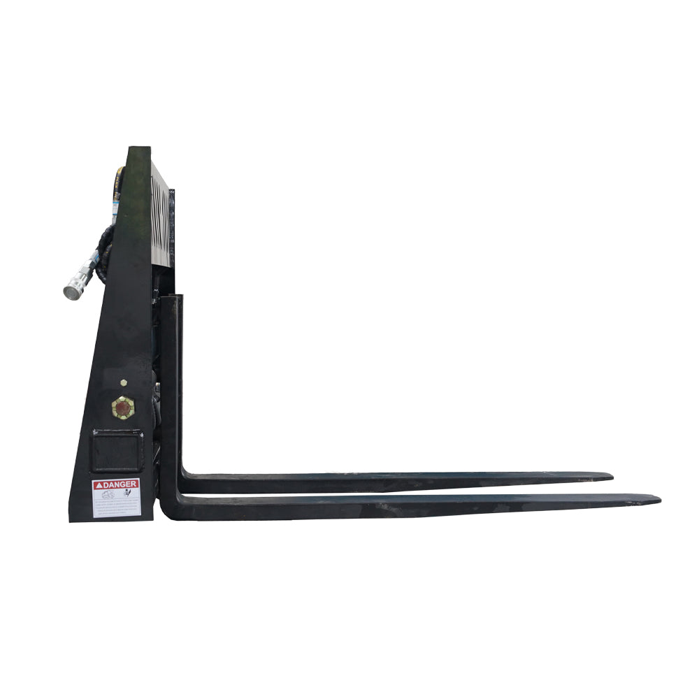 Landy Attachments Skid Steer Hydraulic Positioning Pallet Forks 2000kg Load Capacity